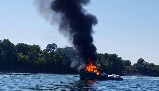 A Boat Catches Fire